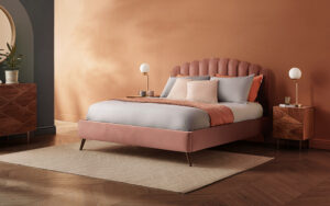 Silentnight Oriana Upholstered Bed Frame, King Size, Dusky Pink